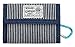 Rough Enough Minimalist Travel Credit Card Canvas Wallet Case Holder Pouch Bag Front Pocket Bifold Portable Coin Cash Organizer with Zipper Pocket for Boys Girls Mens Women (Denim Blue Stripes)