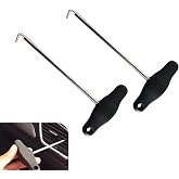 Bawkars 2 PCS Car Instrument Cluster Panel Trim Removal Tools, Air Vent Panel Puller, 3.2" x 6.1" T-Shaped Air-Outlet Removal Pulling Hook Tool, Compatible with Volkswagen (Black)