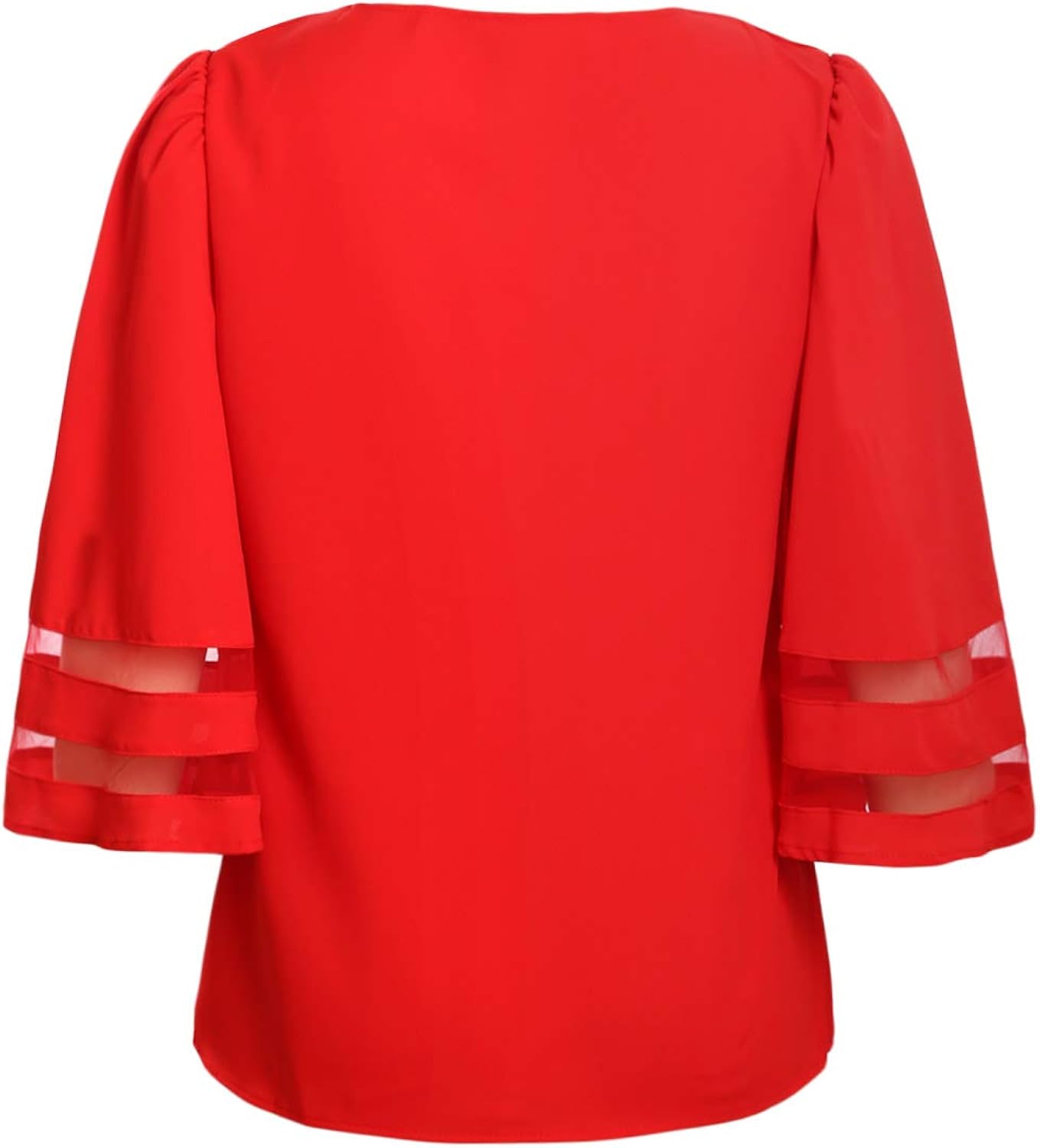 Dokotoo Blouse Femme Chemisier Manche 3/4 Trompette Top ...