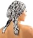 Ashford & Brooks Women's Pretied Fitted Headscarf Chemo Bandana - Black/White/Grey