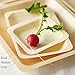 Woodu Wooden Disposable Craft Plates-100 Natural, Bamboo, Square Plates, Heavy Duty, Compostable &Biodegradable, Eco Friendly Party Plates (5.5