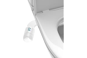 POCALAND Ultra-Slim Bidet Attachment for Toilet - Dual Nozzle with Adjustable Cold Water Pressure for Frontal/Rear Wash & Self-Cleaning, Hygienic Bidets for Existing Toilets, White