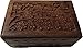 Wooden Storage Box - Carved Flowers & Vines - 4