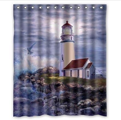 amazing lighthouse art Polyester Fabric Custom home decor Shower Curtain 60" x 72"