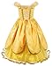 JerrisApparel Princess Belle Costume Deluxe Party Fancy Dress Up for Girls (7 Years, Yellow One)