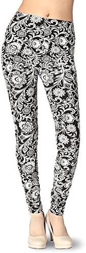 Floral Daze Leggings Black &amp; White Color Size : One Size