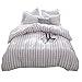 Merryfeel Seersucker Duvet Cover Set King Size,100% Cotton Yarn Dyed Duvet Cover Set - King Grey