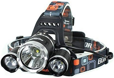 Lilyminiso outdoor Miners LED Headlamp LT066 5000 Lumen 3x CREE 4 Modes USB HeadLamps Headlight Bicycle Light Flashlight Head Torch with AC Charger for Camping Fishing Hiking Traveling