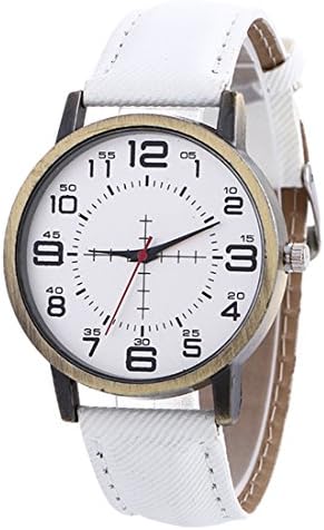 Women's Luxure Analog Quartz Watch Modern Bracelets White Dial With Leather Strap (White)