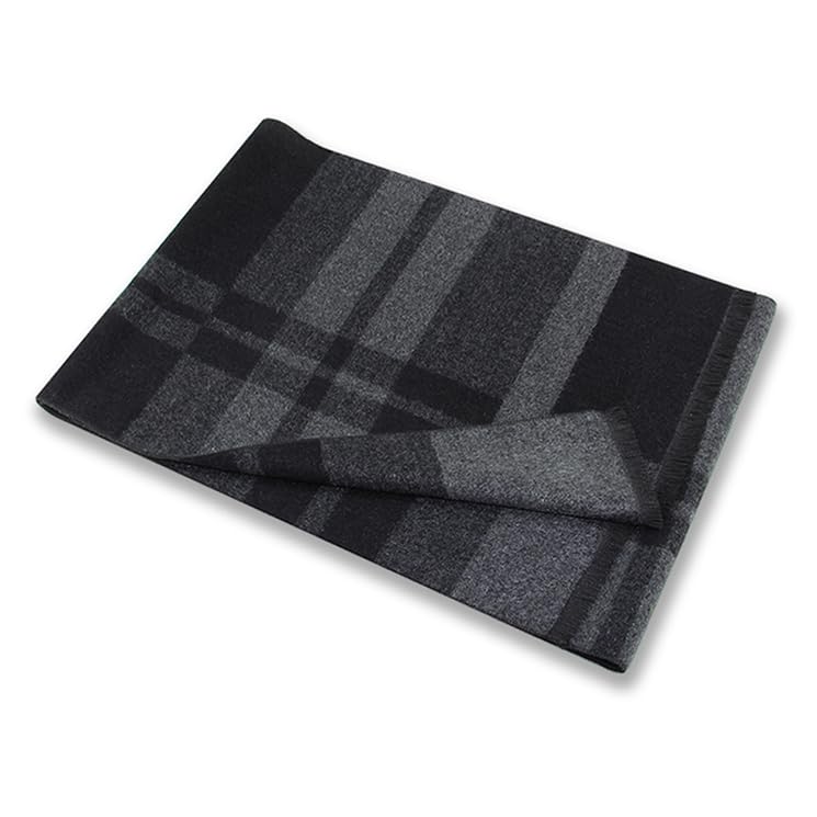 Define Essentials Men's Plaid Winter Scarf - Soft Warm Long Tassel Scarf for Cozy Comfort