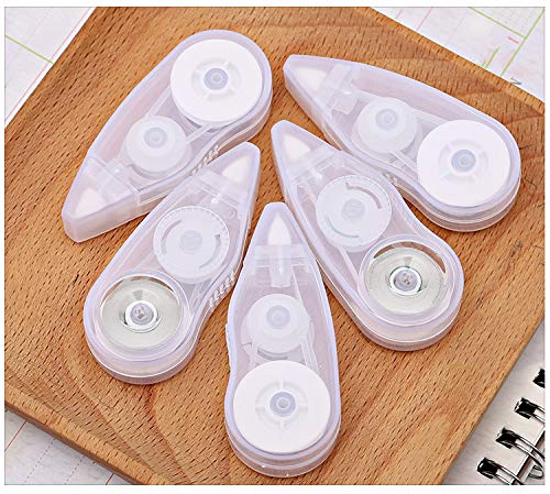 Cute Correction Tape 6 pcs pack in a clear zippered pouch, White out correction tape, Wipeout tape
