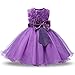 NNJXD Girl Sleeveless Lace 3D Flower Tutu Holiday Princess Dresses Size 5-6 Years Purple