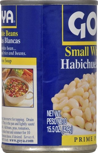 Goya Foods Small White Beans (Habichuelas Blancas), 15.5-Ounce Cans (Pack of 24)