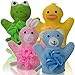 Hand Puppet Bath Wash Mitt Towel with Animal Designs for Children Bath Toy by Made Easy Kit