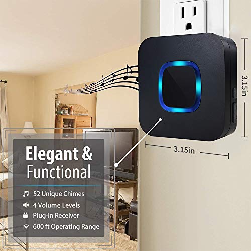 HEHUI Wireless Door Chime，Expandable Door Alarm Door Sensor Chime For