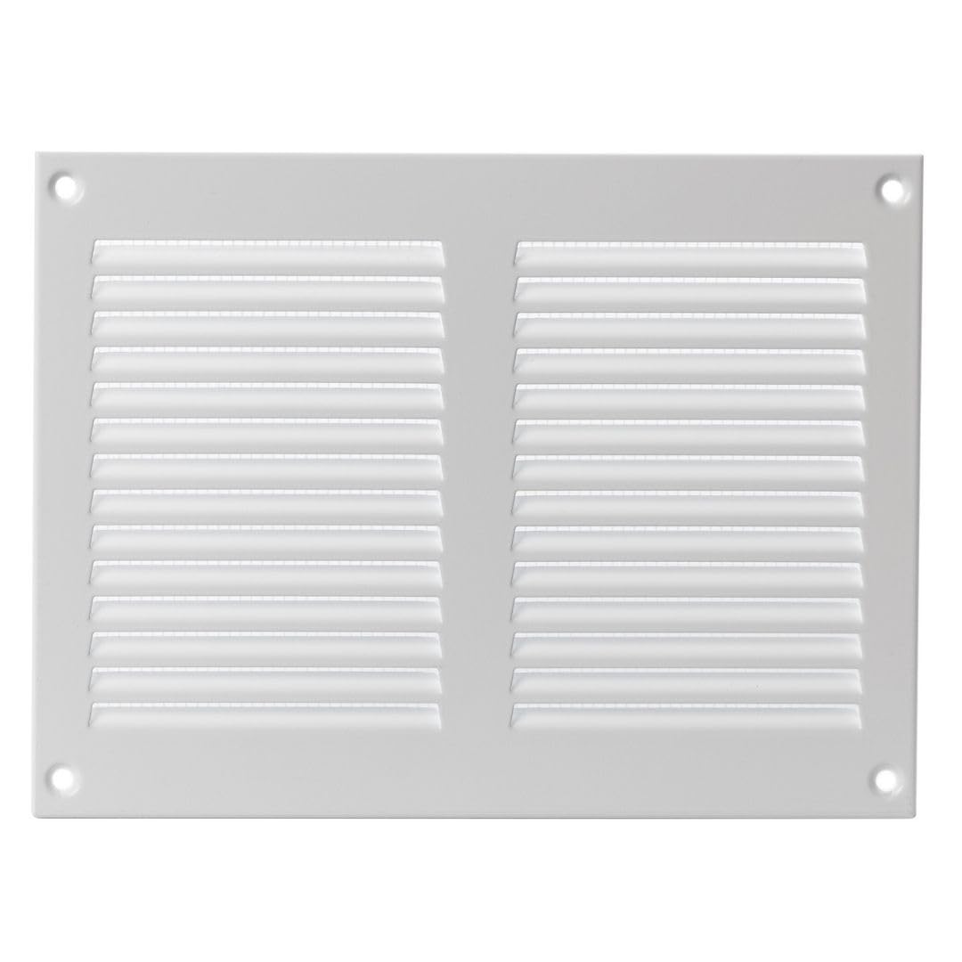 LIRAST 200x150mm / 8x6 inch White Metal Ventilation Grille - Air Vent Cover with Insect Mesh