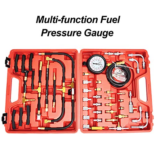 Goplus Profession Fuel Pressure Test Kit, 0140PSI/10 Bar Fuel