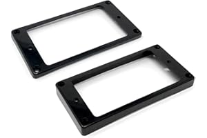 Vintage Forge Black Curved Bottom Humbucker Pickup Mounting Ring Set (Bridge & Neck) compatible with Epiphone Guitars HR1800C-BLK