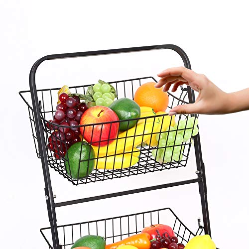 Finnhomy 3 Tier Market Basket,Storage Basket Organizer, Fruit Vegetable