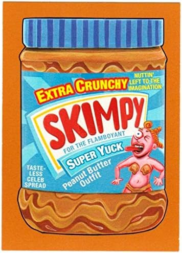 2017 WACKY PACKAGES 50th ANNIVERSARY BRONZE STICKER "SKIMPY PEANUT BUTTER"