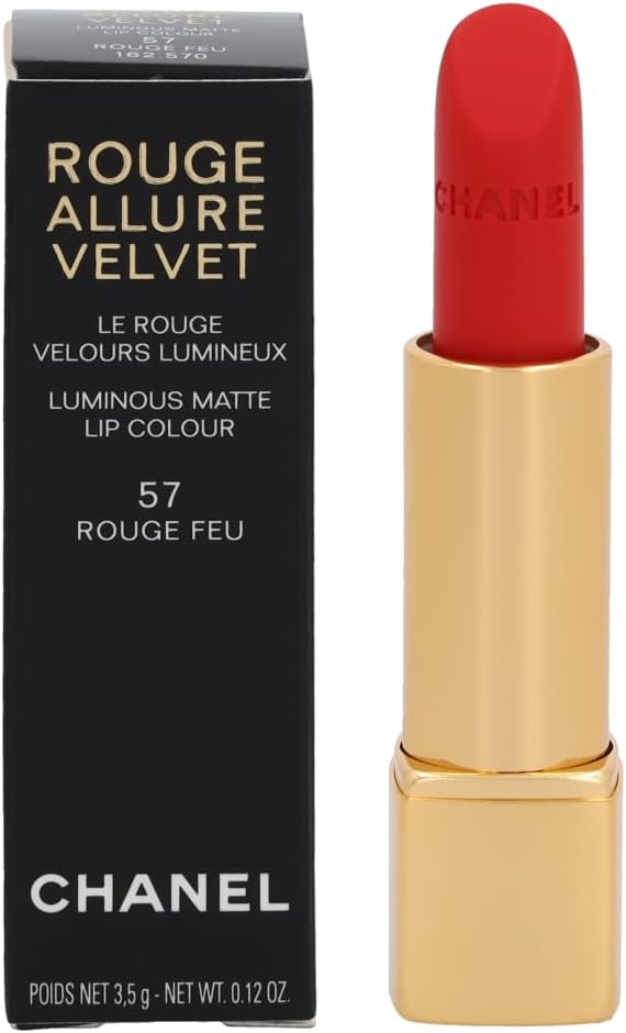 CHANEL Rouge Allure Velvet Lipstick No.57 Rouge Feu Luminous Matte 3.5g
