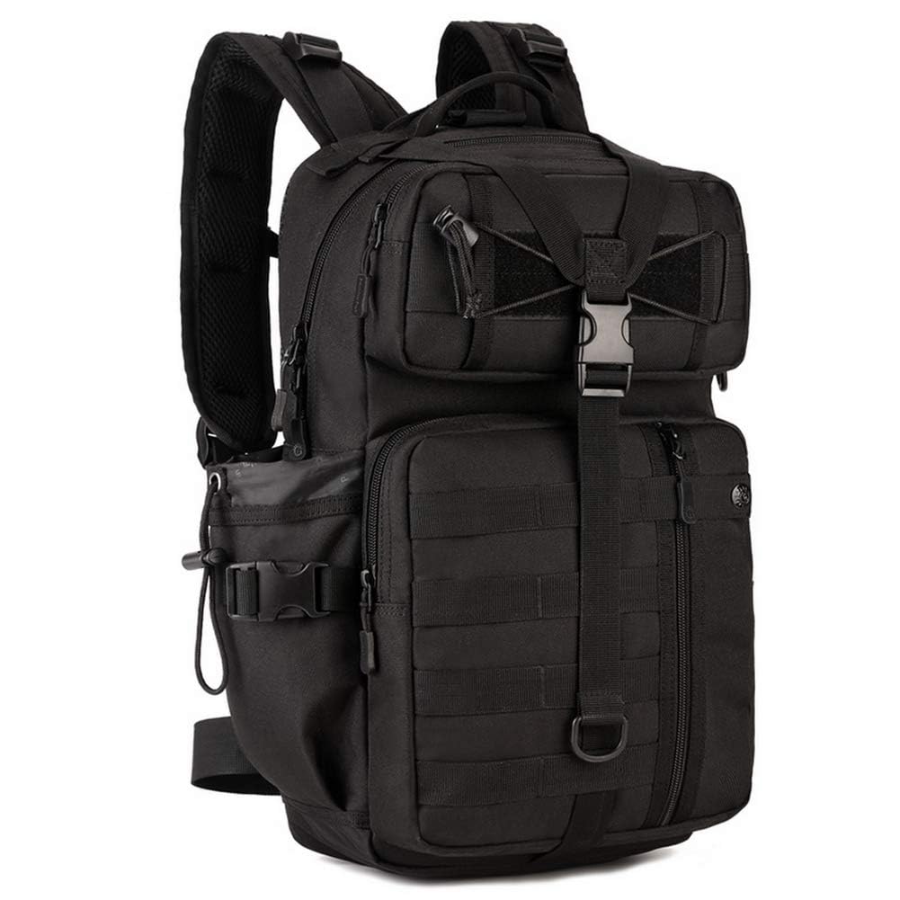 HUNTVP Tactical Backpack 25L, Molle Military Rucksack Army Style Back Pack Motorcycle Bag Laptop Daypack for Men Women Cycling Hiking Camping Hunting (25L-black) — image 1