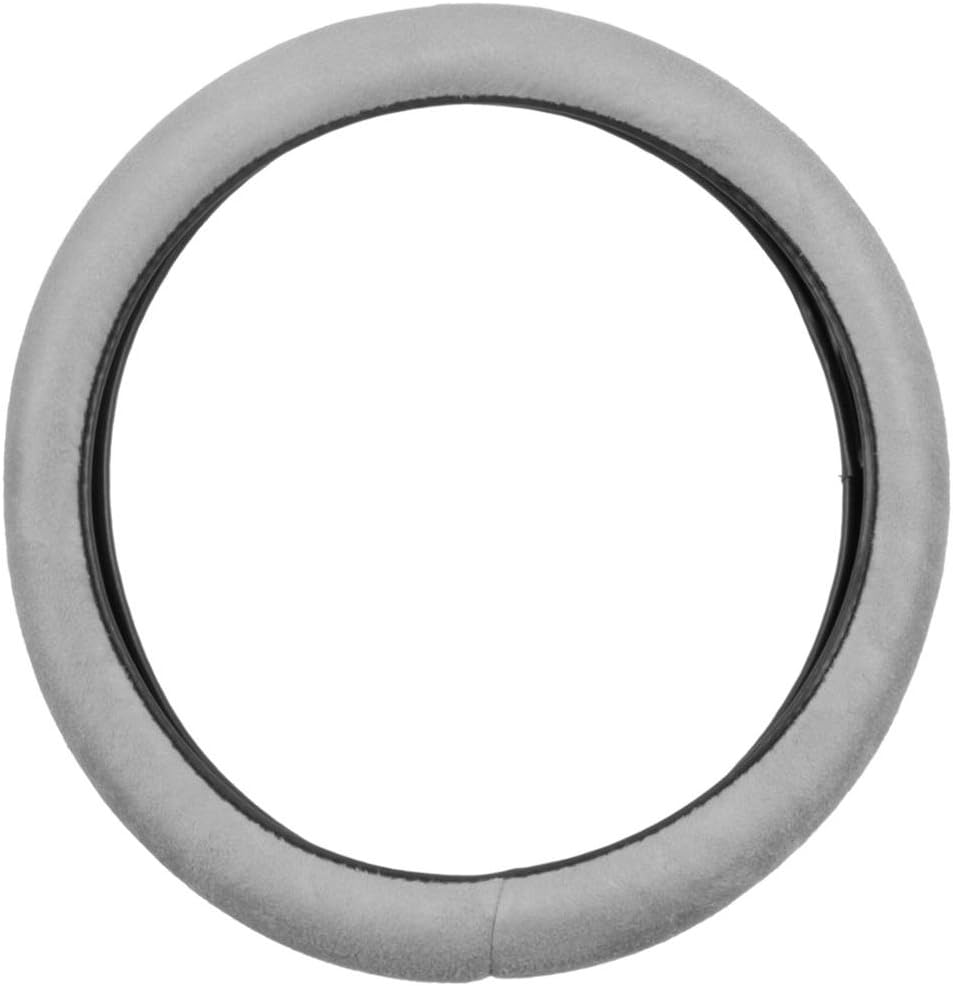 BDK SW-237-GR Memory Foam Gray Grip Grab Stress Relief Steering Wheel Cover for Car SUV Truck Van-Standar 15 Inch