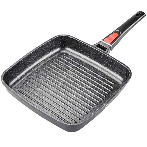 10 inch Nonstick Square Grill Pan for Stove Top Induction Compatible