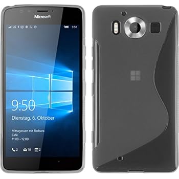 Silicone Case for Microsoft Lumia 950 - S-Style Transparent - Cover PhoneNatic + Protective foils