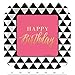Big Dot of Happiness Chic Happy Birthday - Pink, Black with Gold Foil - Party Tableware Plates, Cups, Napkins - Bundle for 16