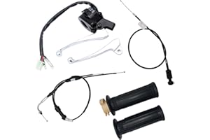Cylinman Throttle Housing Start Switch Choke Cable Control Left Right Brake Lever Fit for Yamaha PW50 PY50 Peewee Y-Zinger Motorcycle Dirt Bike Black Hand Grip Set