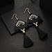 Black Bat Tassel Earrings for Women, Punk Gothic Lolita Retro Jewelry Halloween Party