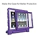 HDE Case for iPad 2 3 4 Kids Shockproof Bumper Hard Cover Handle Stand with Built in Screen Protector for Apple iPad 2nd 3rd 4th Generation (Purple)