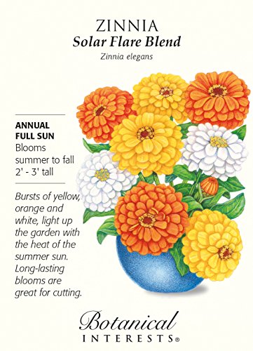 Solar Flare Blend Zinnia Seeds - 1 gram - Botanical Interests Solar Flare Blend Zinnia Seeds - 1 gram - Botanical Interests