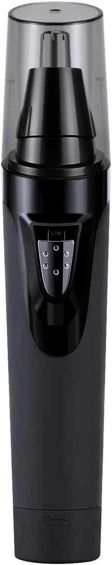 Electric Nose and Throat Trimmer, Hair Remover- No Noise, Portable Battery Operated, Nose Hair Trimmer with Stable Rotation Cutting System & Power Tips LED Lamp Unisex