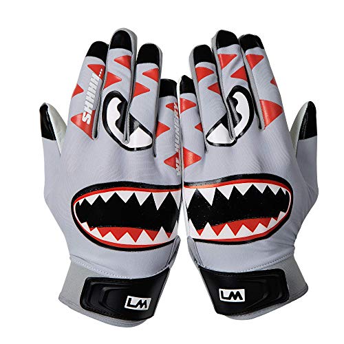 Loudmouth Baseball Batting Gloves (Grey, Adult - Large)