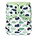 EcoAble Baby Cloth Diaper Cover AI2, Snaps, 5-pack + 10 inserts (Size 1 / 8-25lb, Boy)