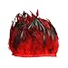 AWAYTR Rooster Feather Trim Width 5-7 inches Craft Feather Fringe Trim Pack of 5 Yards (Red)