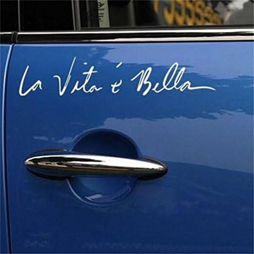 Motorcycle addict 40cm x 8 cm 2016 New Style Car Styling La Vita e bella Car Stickers Vinyl Decal Personality Waterproof Accessories (White)