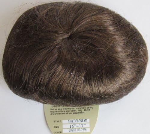 PLAYHOUSE Collection Craft DOLL HAIR WIG Style BABY BOY Fits SIZE 16" to 17" Color LIGHT BROWN (Looks AUBURN) Synthetic JAPAN Fiber (Circa 1980's)