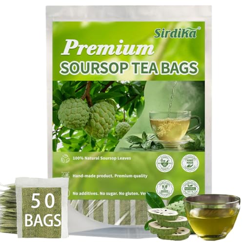 PREMIUM SOURSOP GRAVIOLA LEAF TEA BAGS – SOURSOP TEA, HOJAS DE GUANÁBANA, 100% NATURAL AND PURE, HANDMADE,BOOSTS IMMUNITY, NO SUGAR, NO CAFFEINE (1)