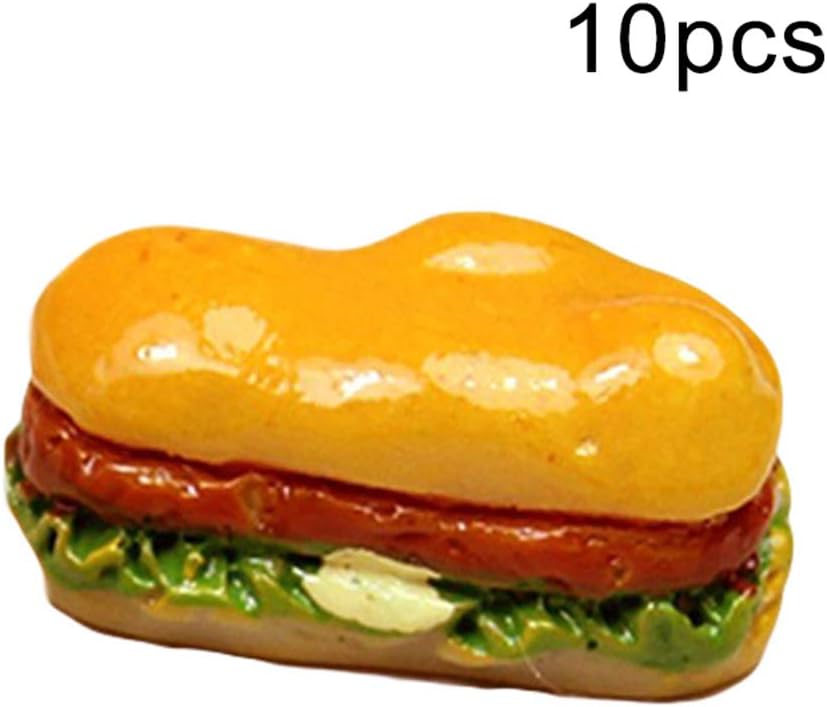 KimcHisxXv Doll house decorationc, 10Pcs Simulation Hamburger Miniature Resin Food Models DIY Dollhouse Accessories - 10pcs Long column*