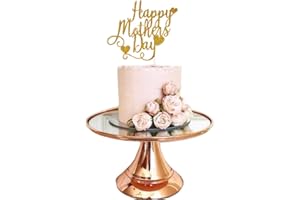 GIGA GUD Happy Mother's Day Cake Topper Mom Letter Cake topper Gold Glitter Cake topper Decorative Party Cake Decoration for Mother's Day(Glitter-Gold)