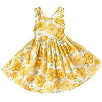 Angel&tribe Girl Long Sleeve Printed Dress Casual T-shirt Nightgown Cartoon Dinosaur 100% Cotton 6T