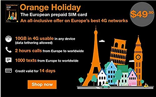 Orange Holiday Europe - 10GB Internet Data in 4G/LTE (+10GB Additional for SIMS Activated from April - //coolthings.us