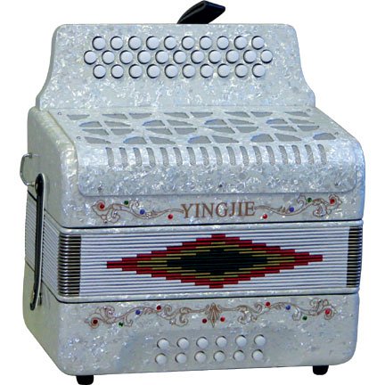BarcelonaÂ 3-RowÂ Button AccordionÂ with Hardshell Case - White
