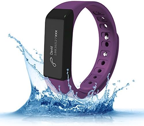 Fitness Trackers,Teslasz I5 plus IP65 Water-resistant Pedometer Bluetooth 4.0 Sleep Monitor Activity Tracker for Android and IOS Smart Phone (Purple)