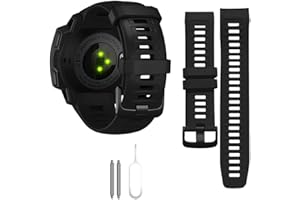 THREEEGGS Replacement Band Compatible with Instinct Smartwatch Accessory Wrist Soft Silicone Band Strap for Garmin Instinct 2 / Instinct Esports/Solar/Tide/Tactical