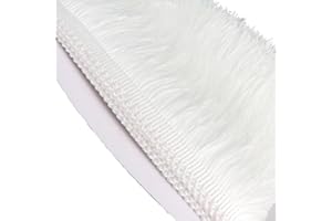 HEARTWISH Fringe Trim Lace Polyerter Fibre Tassel 6inch（″） Wide 10 Yards Long for Clothes Accessories and Latin Wedding Dress and DIY Lamp Shade Decoration Black White Red (White)