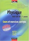Image de Physique, Tout En Un: 1re Année:  Mpsi, Pcsi, Ptsi:  Cours Et Exercices Corrigés